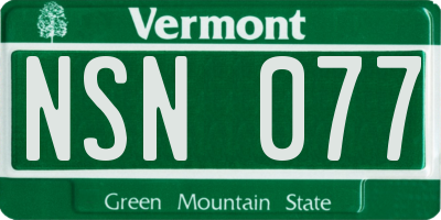 VT license plate NSN077