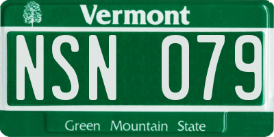 VT license plate NSN079