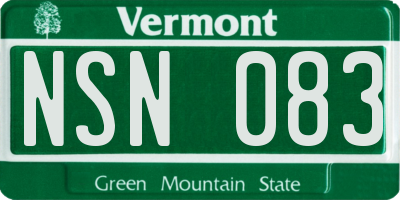 VT license plate NSN083