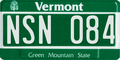 VT license plate NSN084