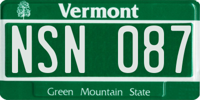 VT license plate NSN087