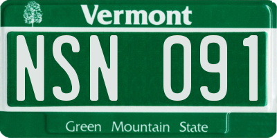 VT license plate NSN091