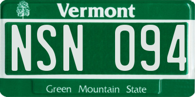 VT license plate NSN094