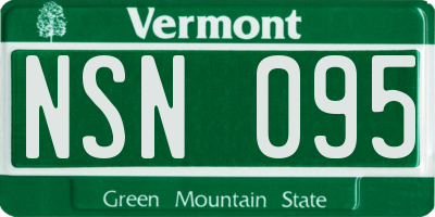 VT license plate NSN095