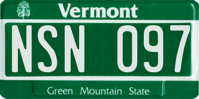 VT license plate NSN097