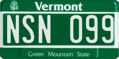 VT license plate NSN099