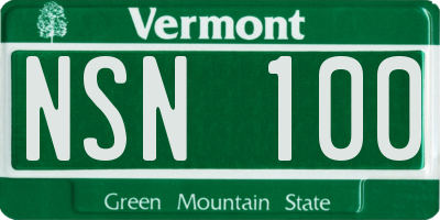 VT license plate NSN100