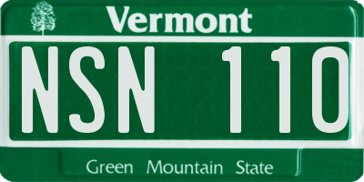 VT license plate NSN110