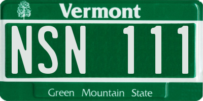 VT license plate NSN111