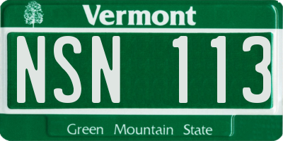 VT license plate NSN113