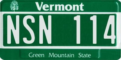 VT license plate NSN114