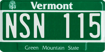VT license plate NSN115