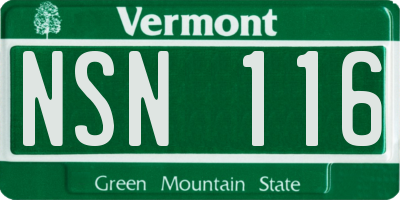 VT license plate NSN116
