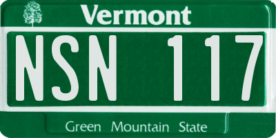 VT license plate NSN117