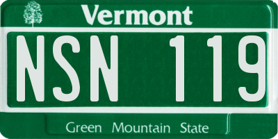 VT license plate NSN119