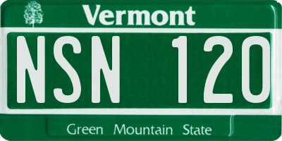 VT license plate NSN120