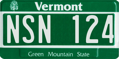 VT license plate NSN124