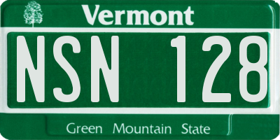 VT license plate NSN128