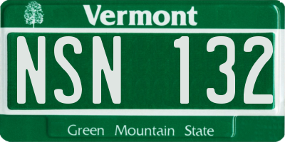 VT license plate NSN132