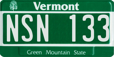 VT license plate NSN133