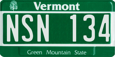 VT license plate NSN134