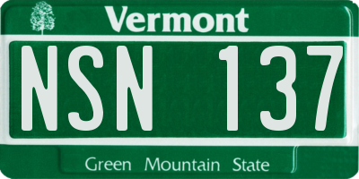 VT license plate NSN137