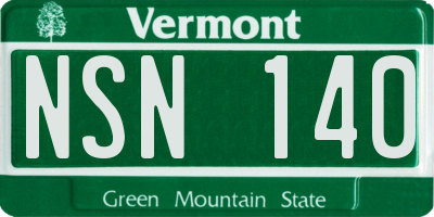 VT license plate NSN140