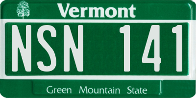 VT license plate NSN141