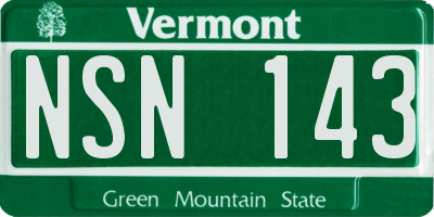 VT license plate NSN143