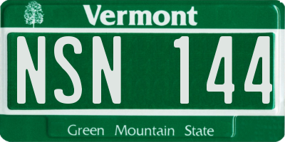VT license plate NSN144