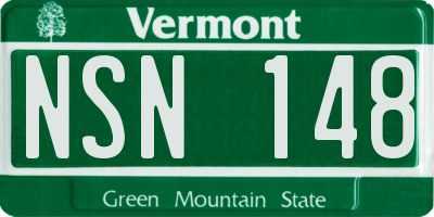 VT license plate NSN148