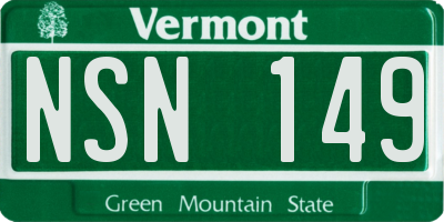 VT license plate NSN149