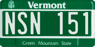 VT license plate NSN151