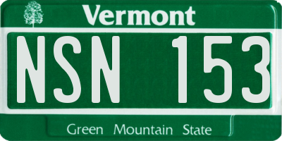 VT license plate NSN153