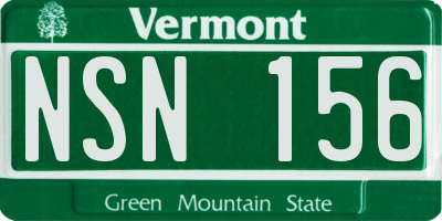 VT license plate NSN156