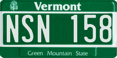 VT license plate NSN158