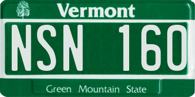 VT license plate NSN160