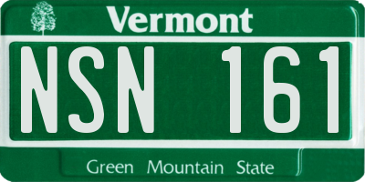 VT license plate NSN161