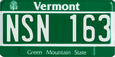 VT license plate NSN163