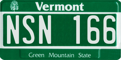 VT license plate NSN166