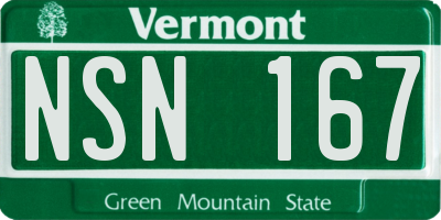 VT license plate NSN167