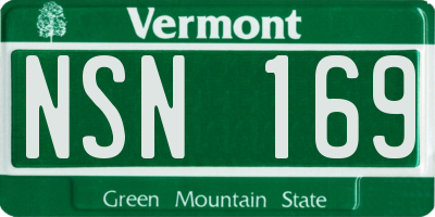 VT license plate NSN169