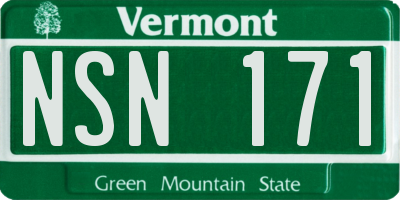 VT license plate NSN171