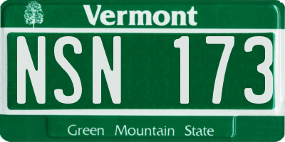 VT license plate NSN173
