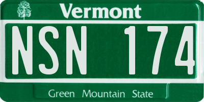 VT license plate NSN174