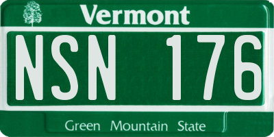 VT license plate NSN176