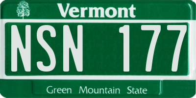 VT license plate NSN177