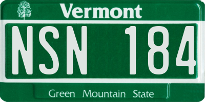 VT license plate NSN184