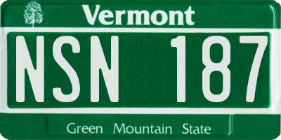 VT license plate NSN187