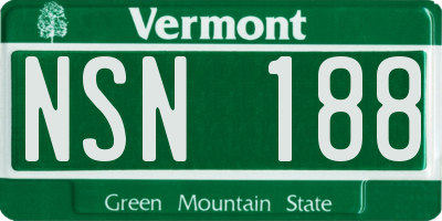 VT license plate NSN188